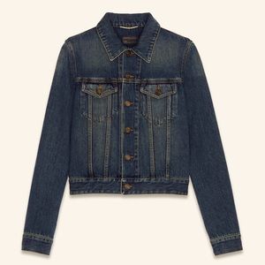 Saint Laurent Classic Denim Jacket in Deep Vintage Blue, size 38 (US 4, Small)